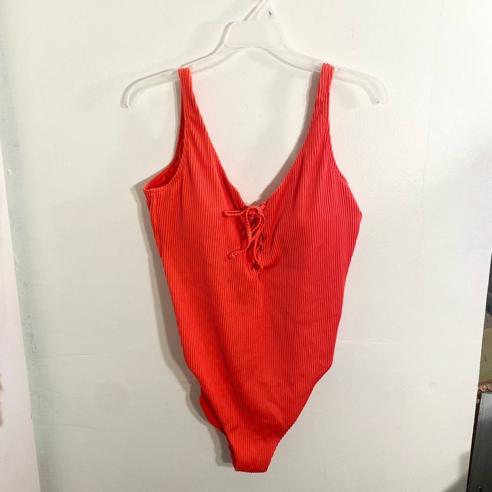 Hollister• Lace Up Low Back One Piece Swimsuit